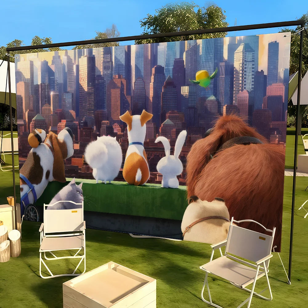 Cartoon T-THE S-SECRET L-LIFE OF P-PETS flag Suitable For Dormitory Room Outdoor Gift Party Decoration Picnic Camping