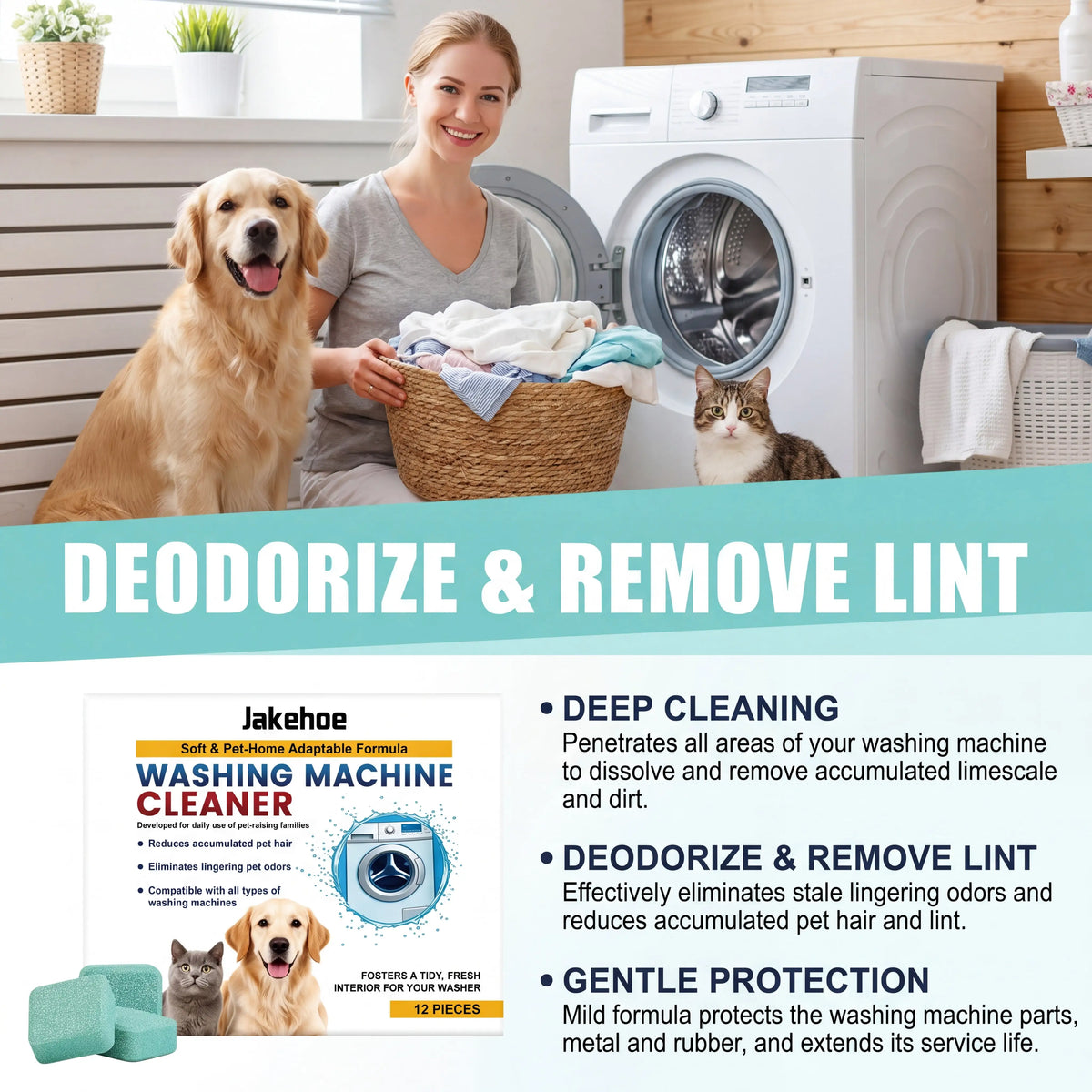 Pet Washing Machine Cleaner Tablets 12 Pack