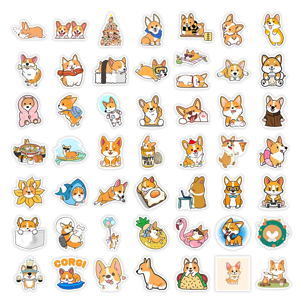 Waterproof Corgi Dog DIY Decorative Stickers
