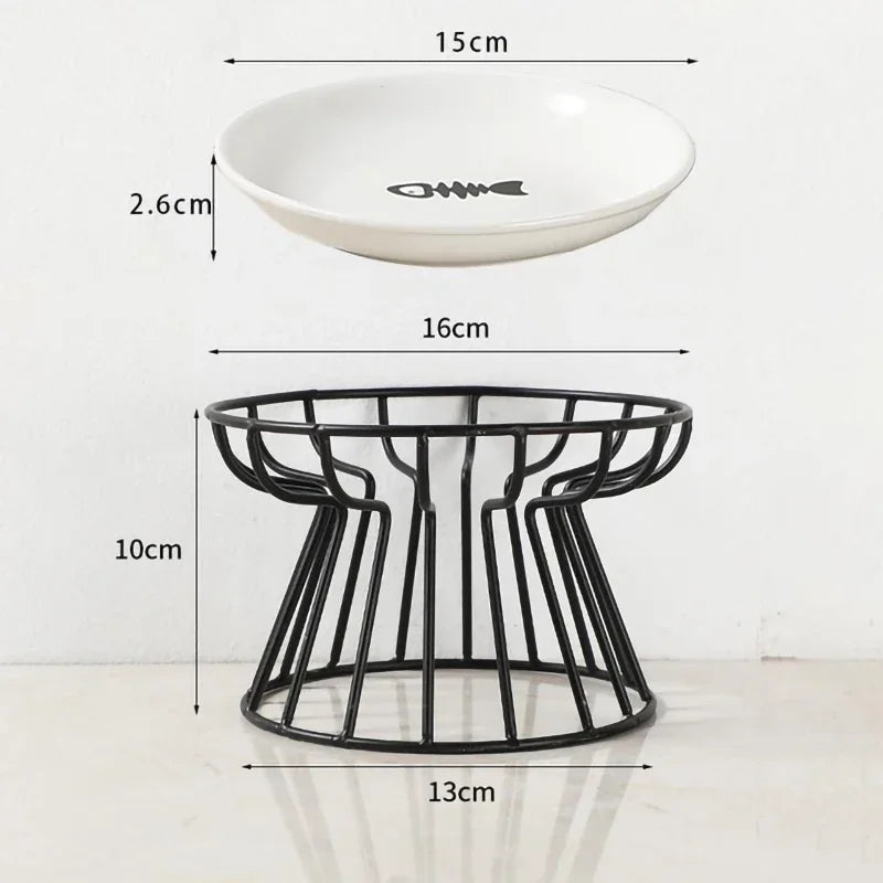 Raised Double Ceramic Pet Bowl and Stand