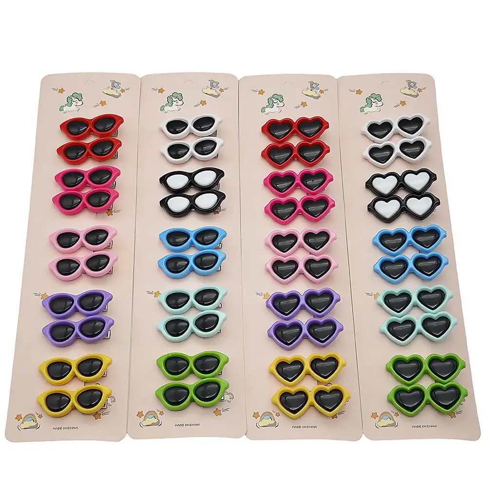 100pcs Cute Heart Pet Hair Clips Grooming Accessories