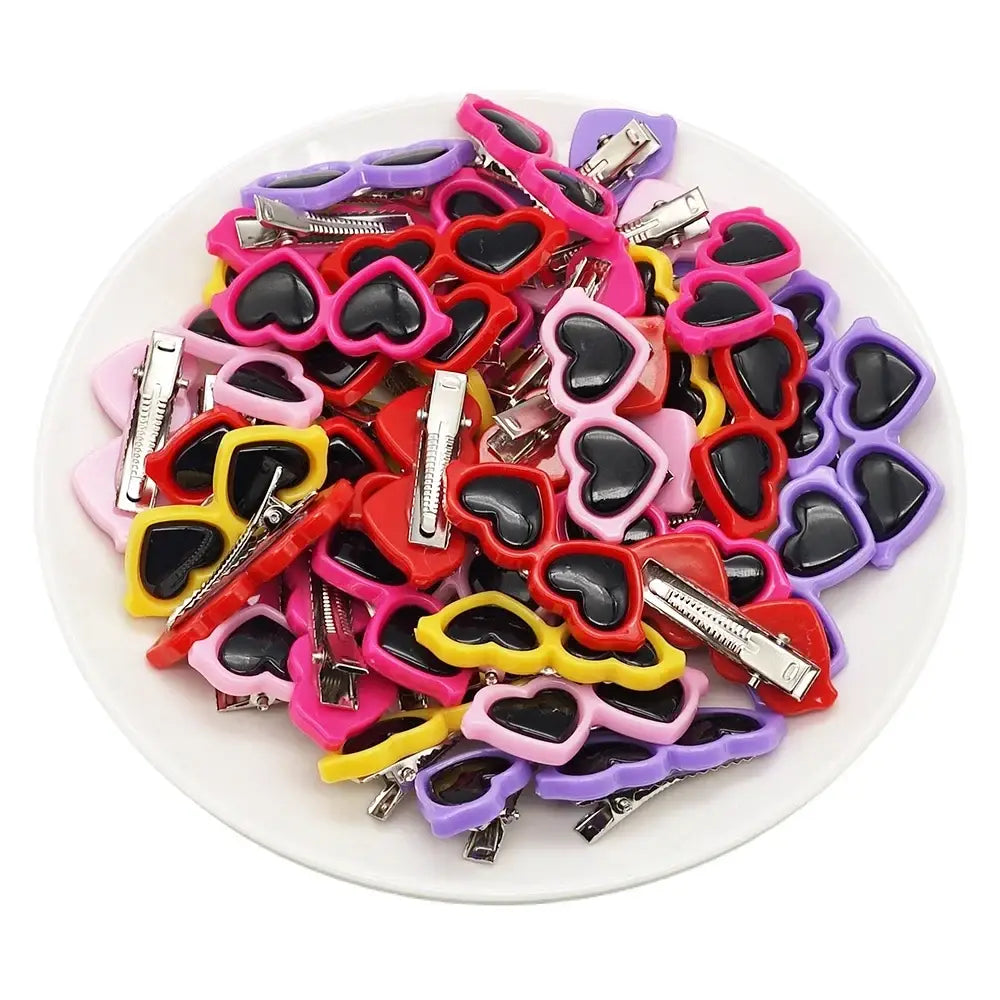100pcs Cute Heart Pet Hair Clips Grooming Accessories