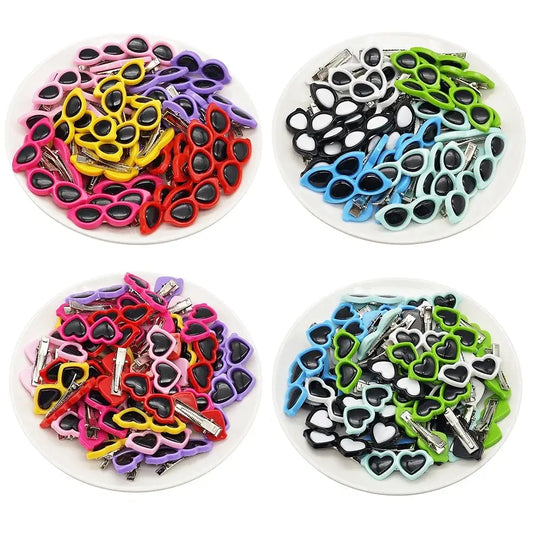 100pcs Cute Heart Pet Hair Clips Grooming Accessories