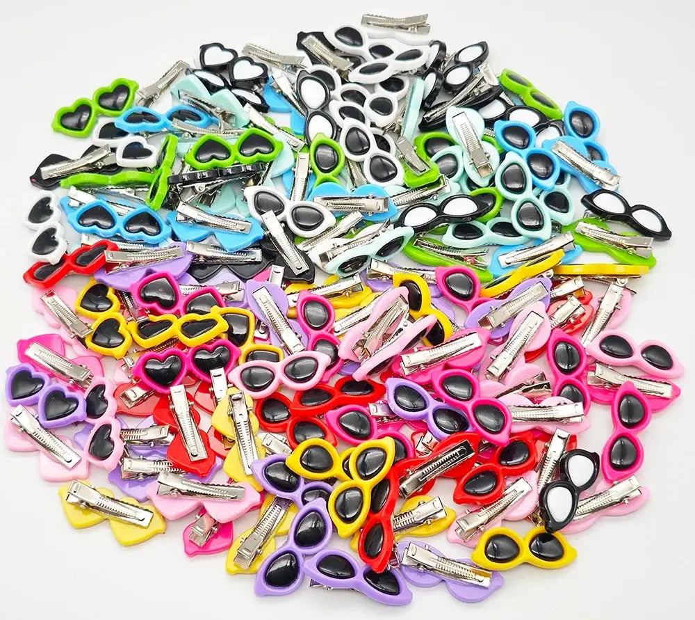 100pcs Cute Heart Pet Hair Clips Grooming Accessories