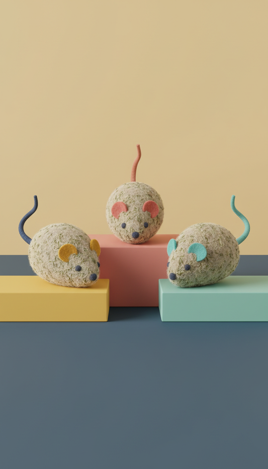 Catnip-Infused Felt Mouse Trio