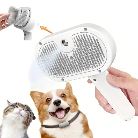 3-in-1 Electric Steamy Pet Grooming Brush