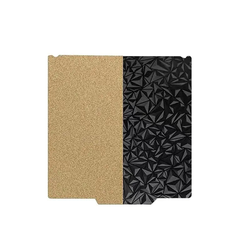 330x315mm PET PEI build plate with two-toned gold textured and black embossed geometric design for sidewinder X4 plus