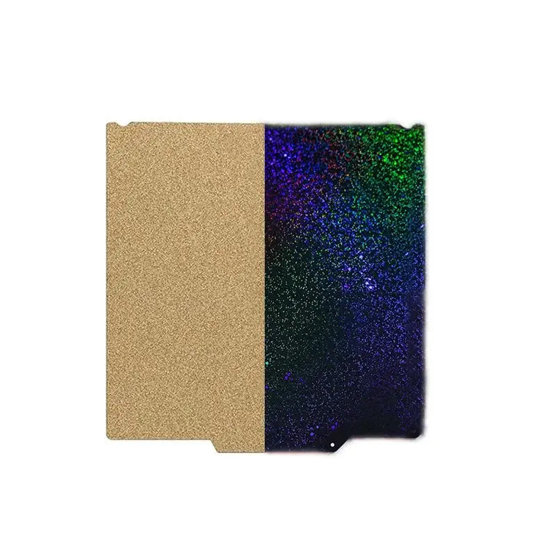 330x315mm pet pei build plate for sidewinder x4 plus with textured gold finish and iridescent galaxy design side