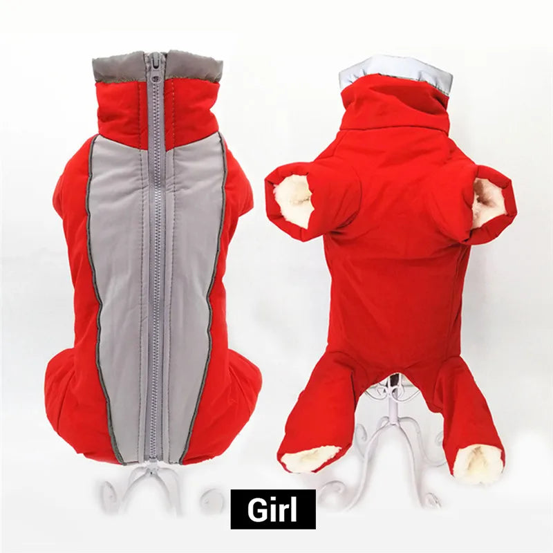 Reflective Waterproof Winter Dog Overalls Jumpsuit