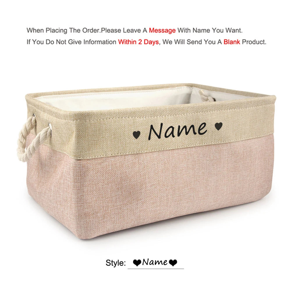 Custom Personalized Dog Toy Basket and Pet Storage Box