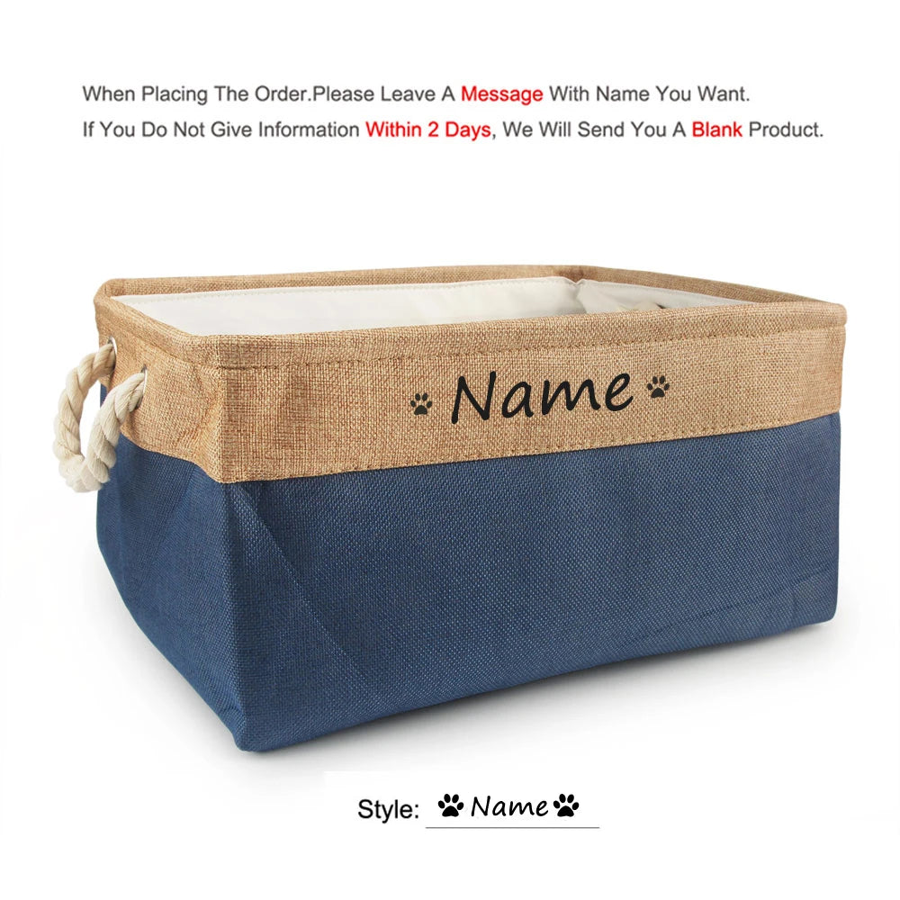Custom Personalized Dog Toy Basket and Pet Storage Box