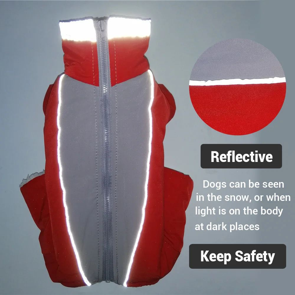 Reflective Waterproof Winter Dog Overalls Jumpsuit