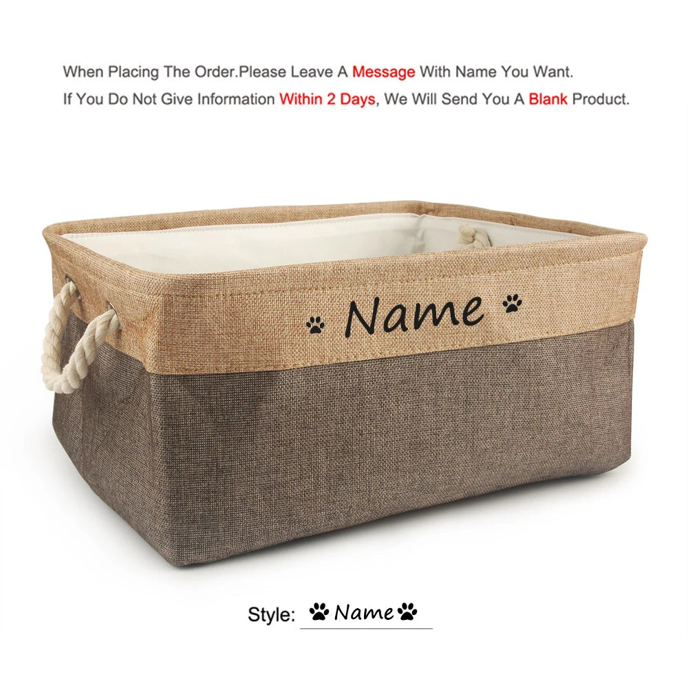 Custom Personalized Dog Toy Basket and Pet Storage Box