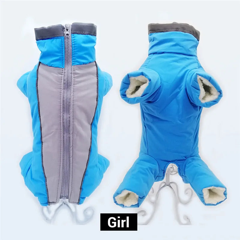 Reflective Waterproof Winter Dog Overalls Jumpsuit