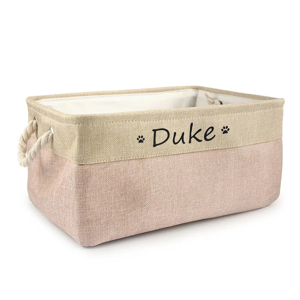 Custom Personalized Dog Toy Basket and Pet Storage Box