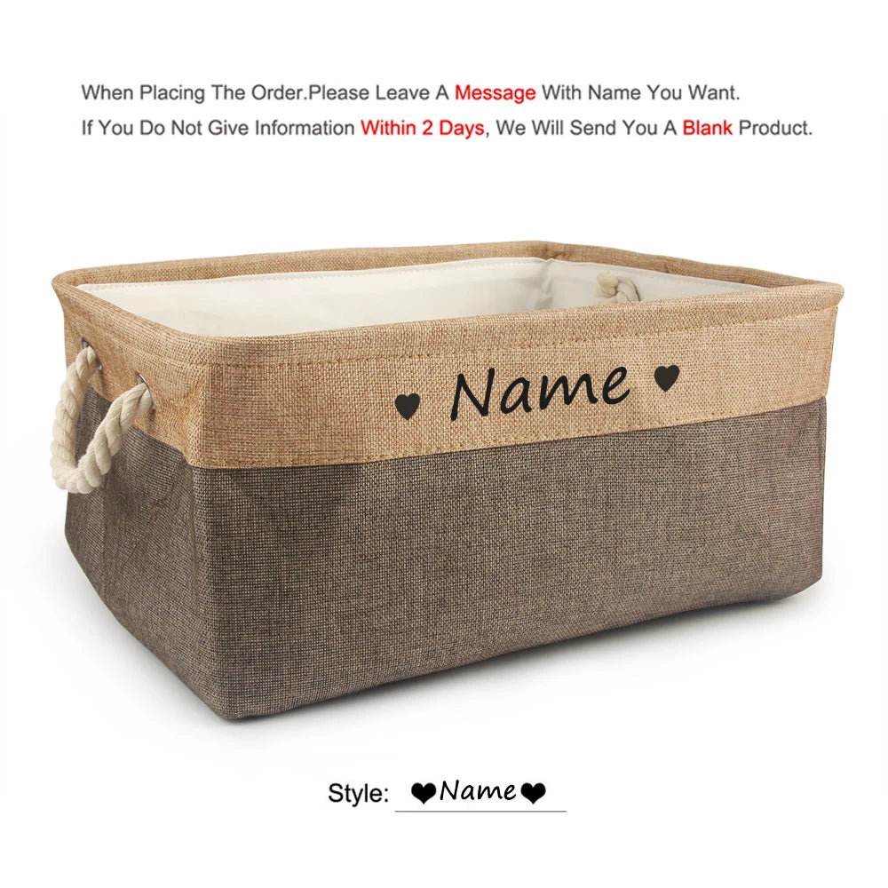 Custom Personalized Dog Toy Basket and Pet Storage Box