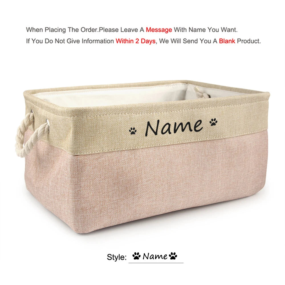 Custom Personalized Dog Toy Basket and Pet Storage Box