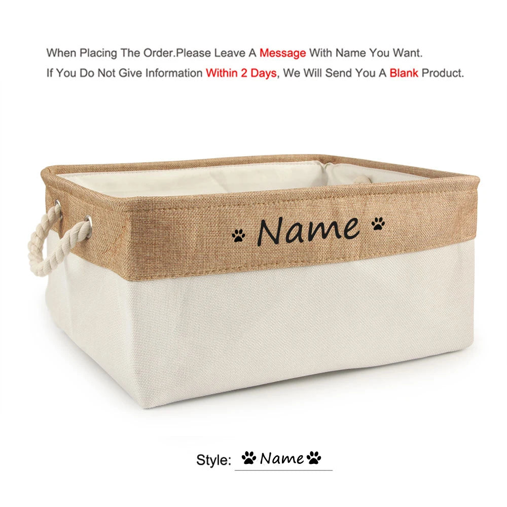 Custom Personalized Dog Toy Basket and Pet Storage Box