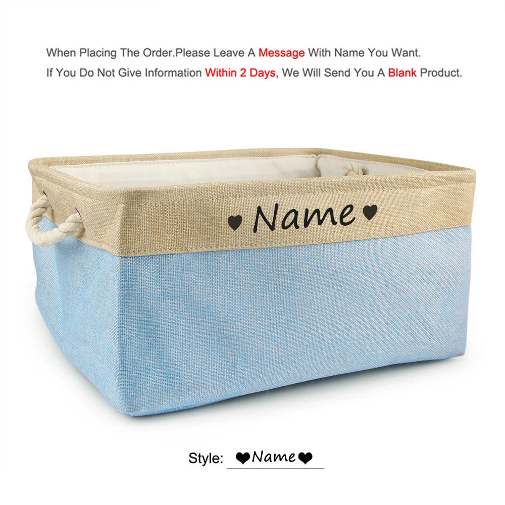 Custom Personalized Dog Toy Basket and Pet Storage Box