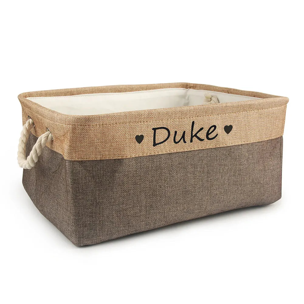 Custom Personalized Dog Toy Basket and Pet Storage Box