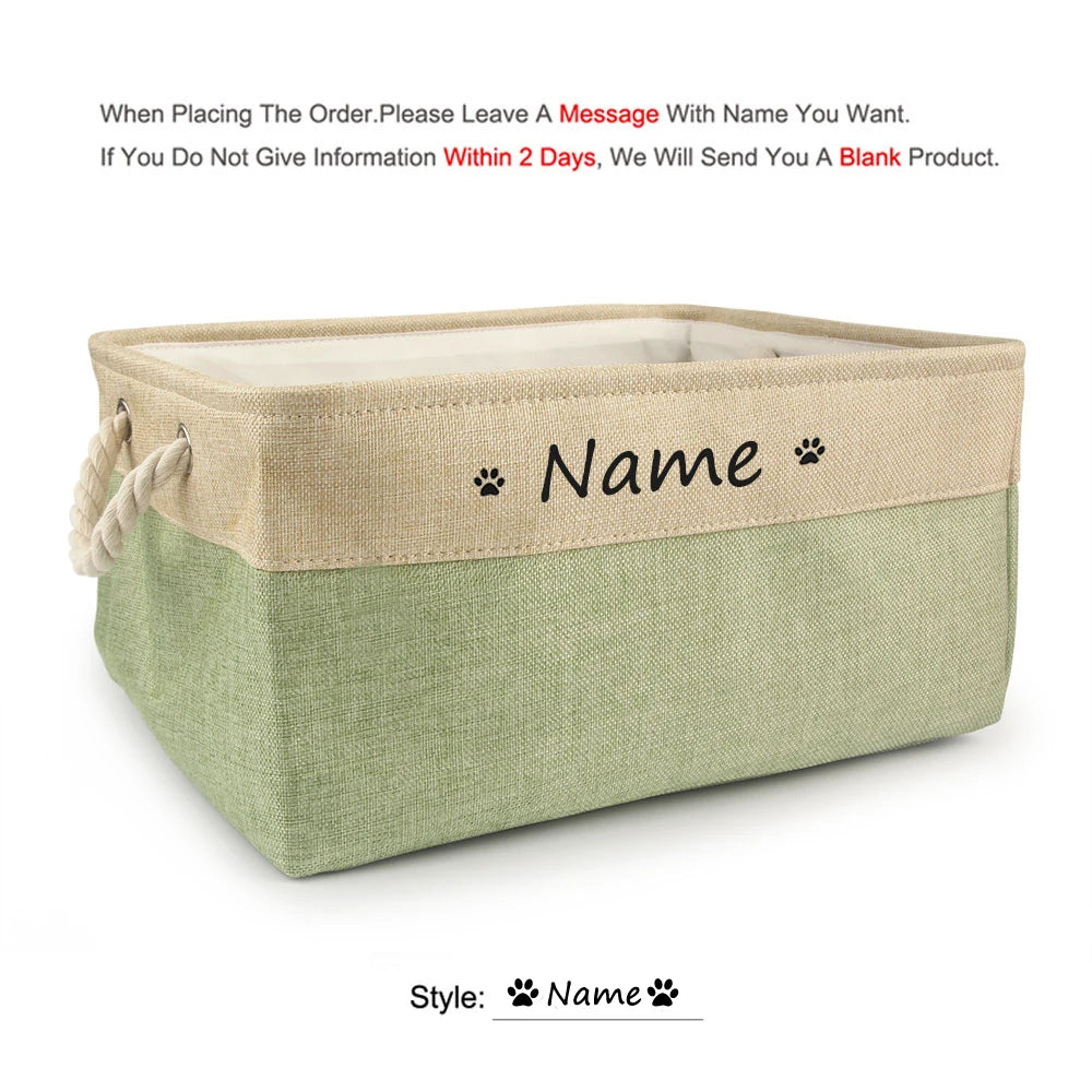 Custom Personalized Dog Toy Basket and Pet Storage Box
