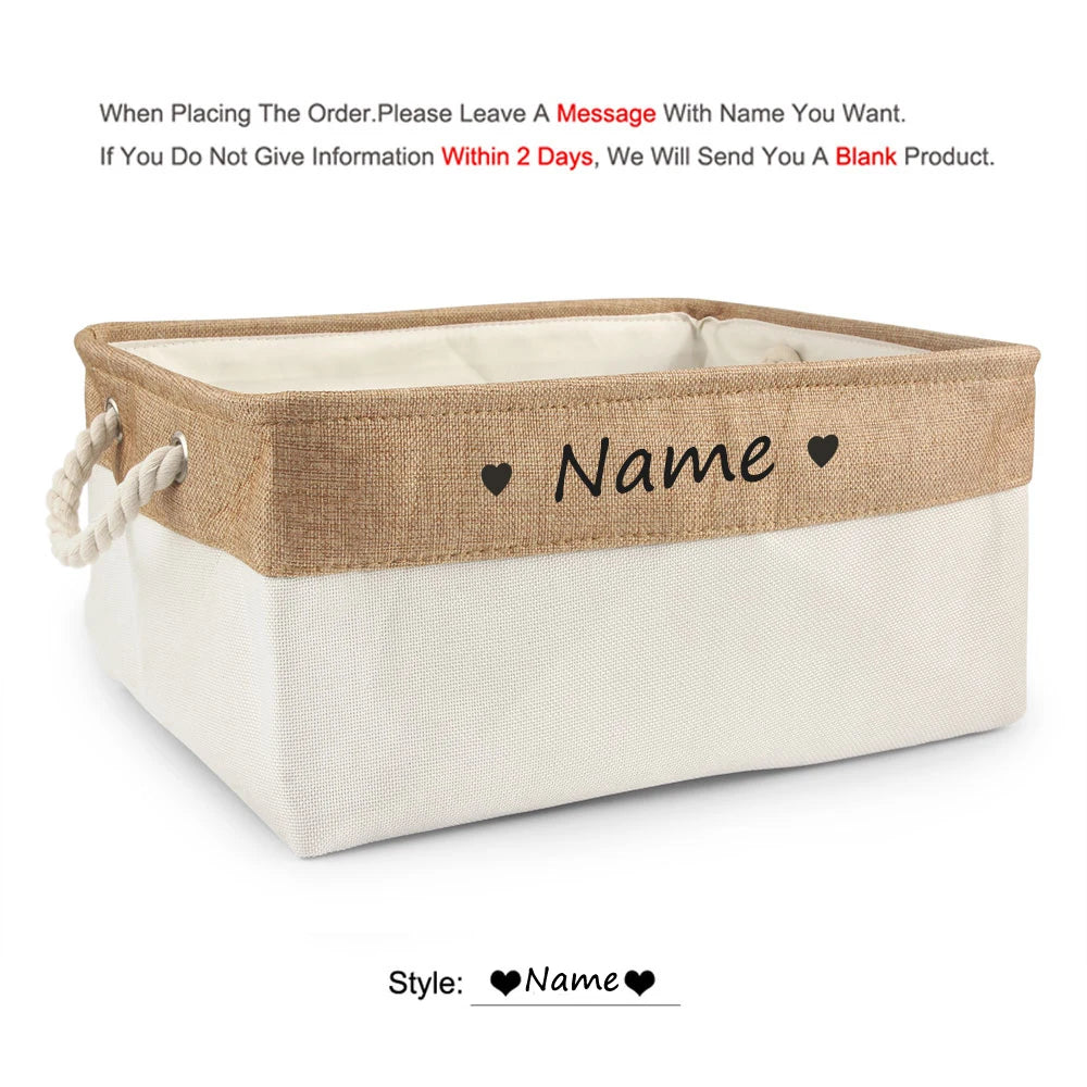 Custom Personalized Dog Toy Basket and Pet Storage Box