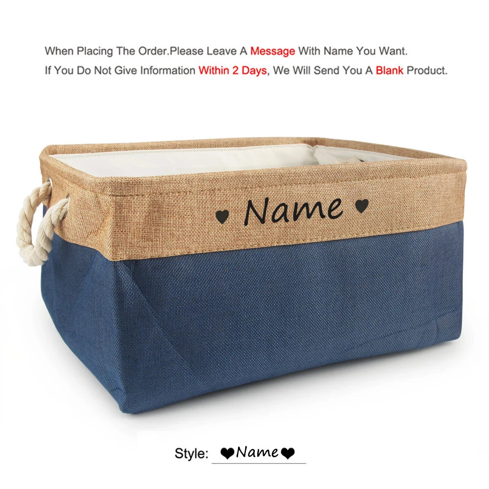 Custom Personalized Dog Toy Basket and Pet Storage Box