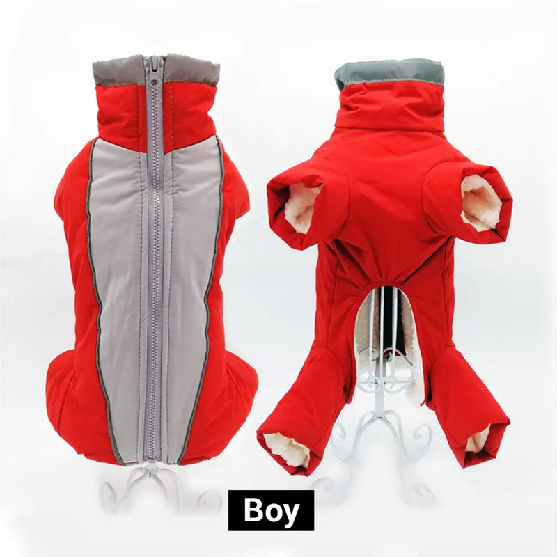 Reflective Waterproof Winter Dog Overalls Jumpsuit