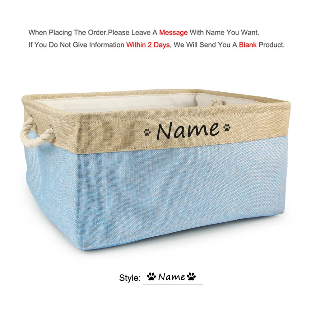Custom Personalized Dog Toy Basket and Pet Storage Box
