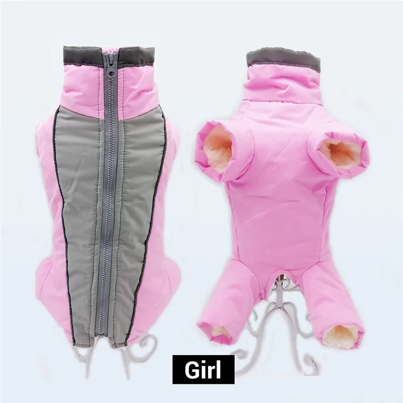 Reflective Waterproof Winter Dog Overalls Jumpsuit