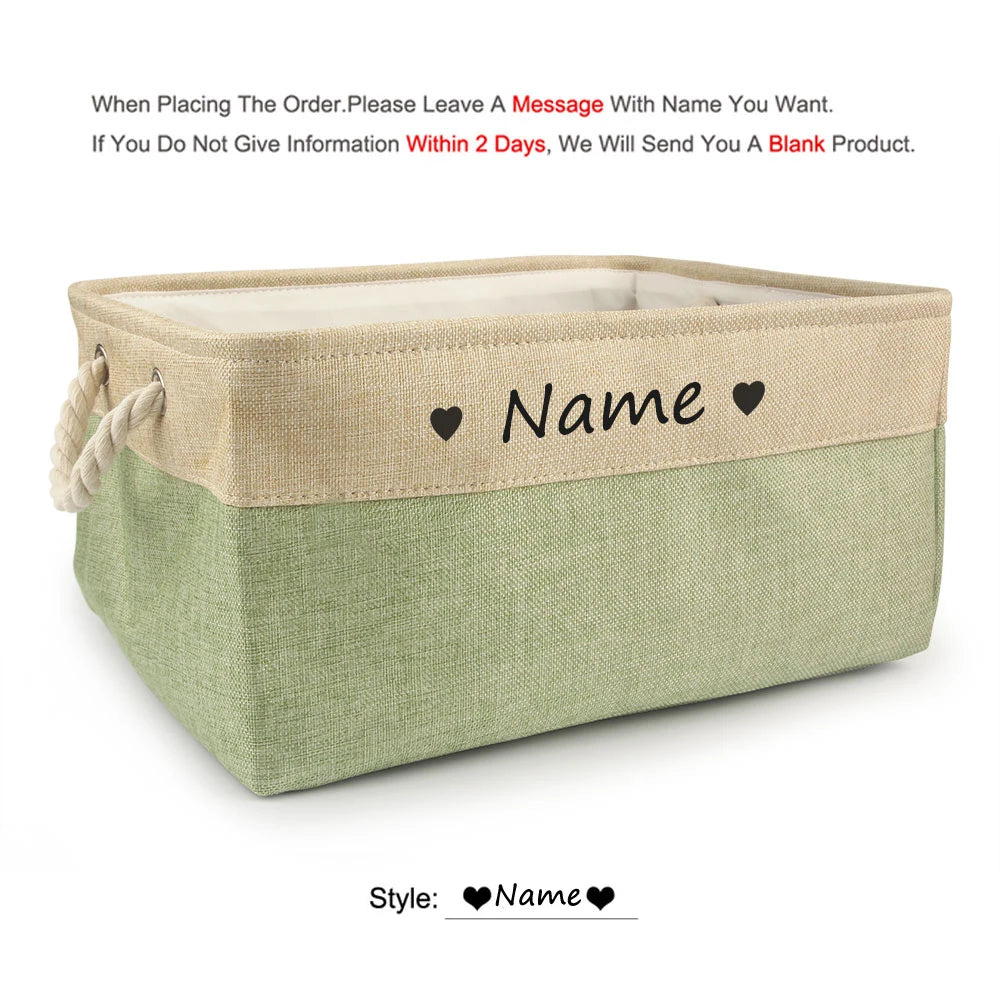 Custom Personalized Dog Toy Basket and Pet Storage Box
