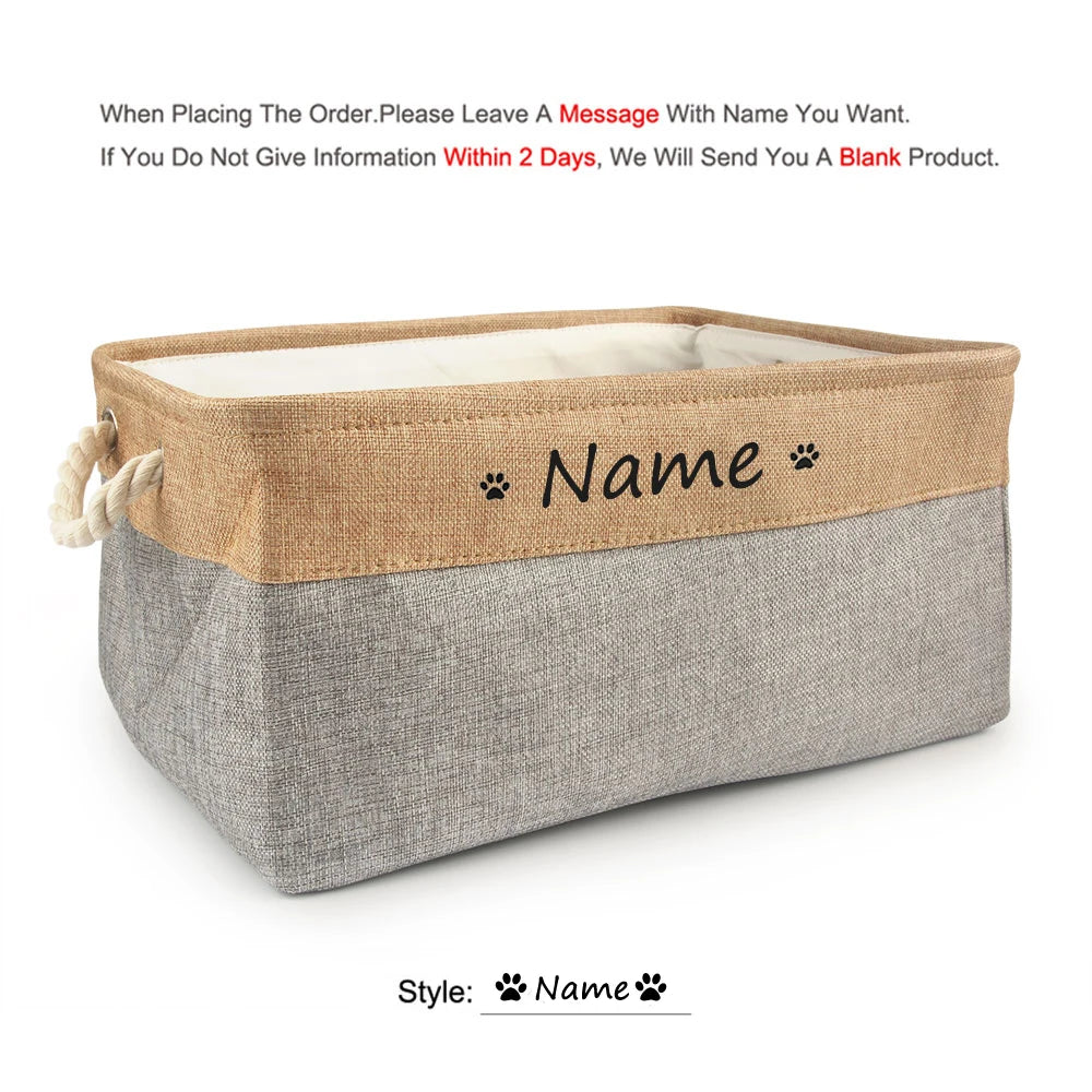 Custom Personalized Dog Toy Basket and Pet Storage Box
