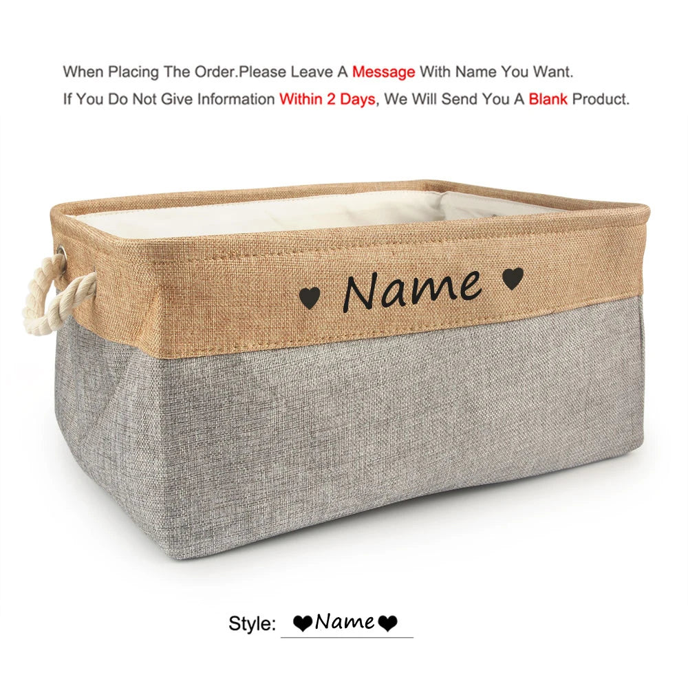 Custom Personalized Dog Toy Basket and Pet Storage Box