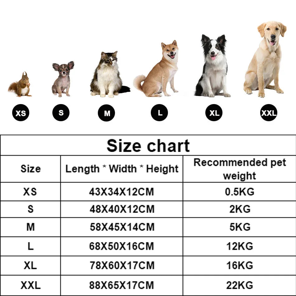 Plush Square Calming Pet Bed for Small and Medium Dogs