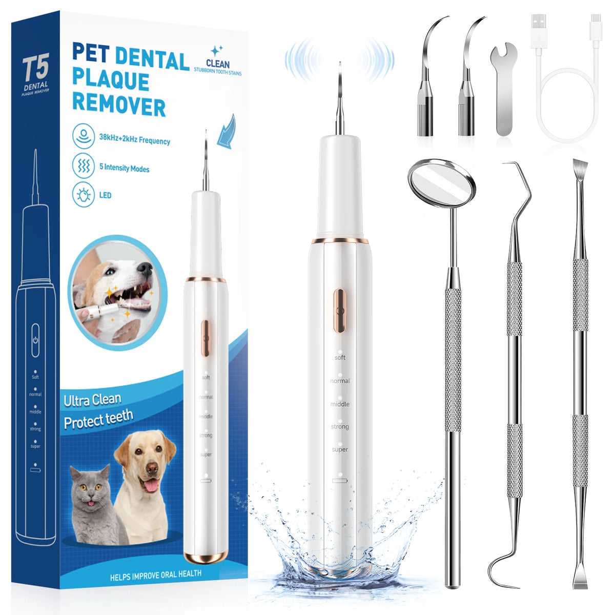 Electric Ultrasonic Pet Dental Scaler and Teeth Cleaner