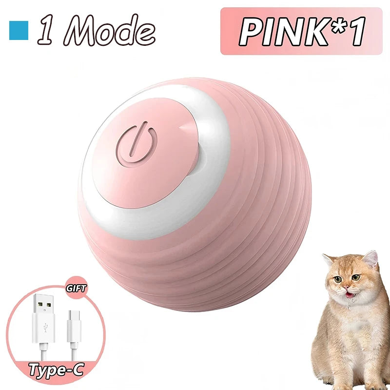 2 Pack Smart Interactive Rolling Cat Ball Toys with Faux Tails
