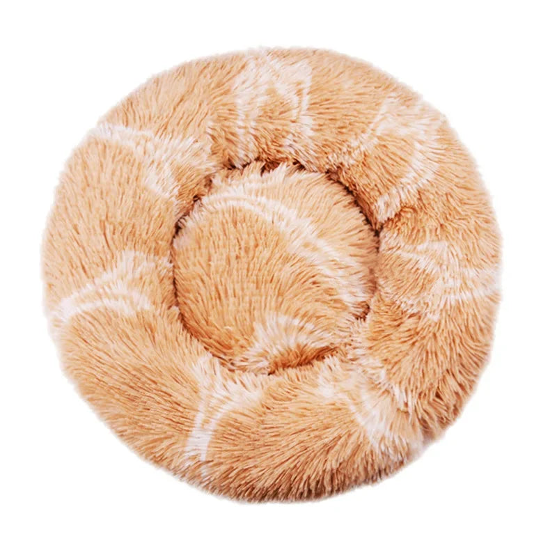 Plush Round Winter Warm Pet Bed in Six Sizes