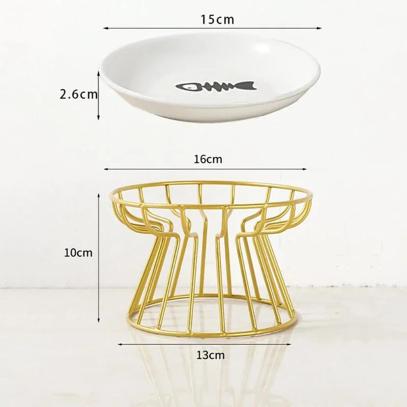 Raised Double Ceramic Pet Bowl and Stand