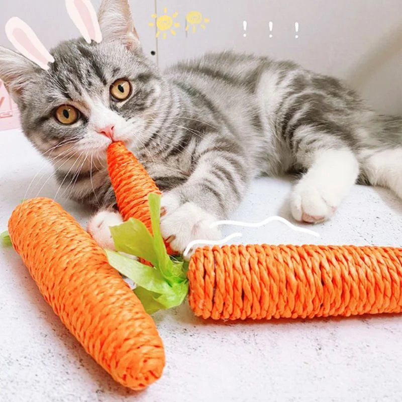 Carrot Chew Resistant Cat Teething Toy