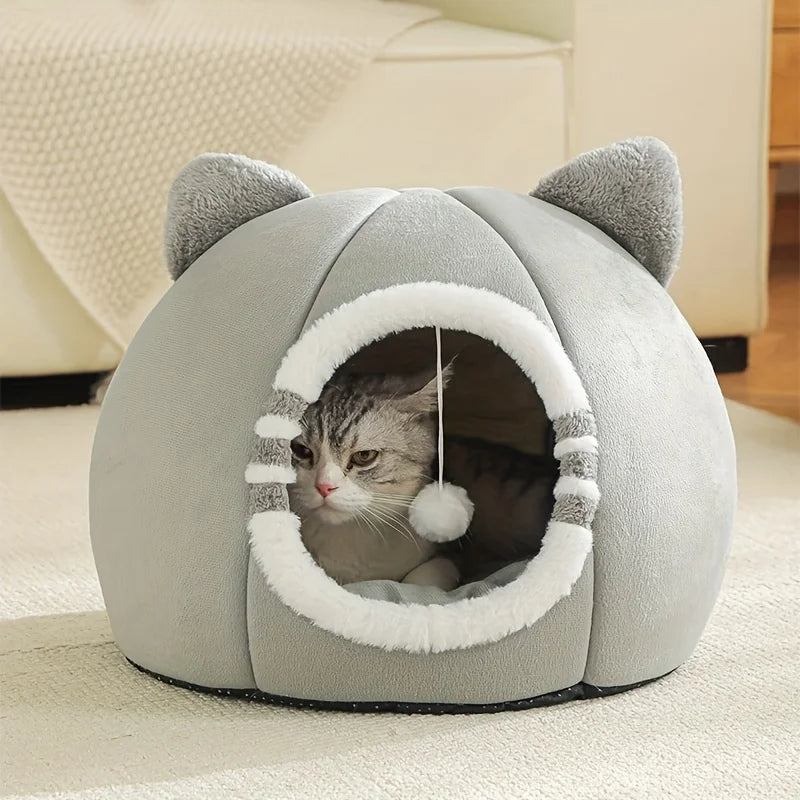 Cozy Cartoon Cat Bed and Puppy Cave Sofa
