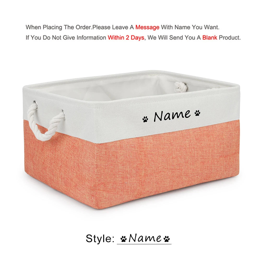 Custom Personalized Dog Toy Basket and Pet Storage Box