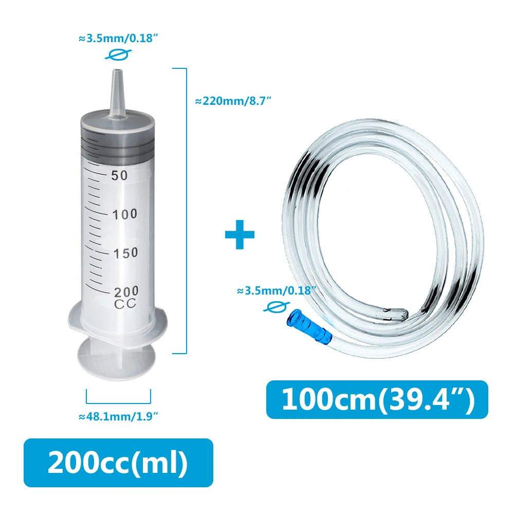Large Capacity Pet Feeding and Liquid Syringe with Hose