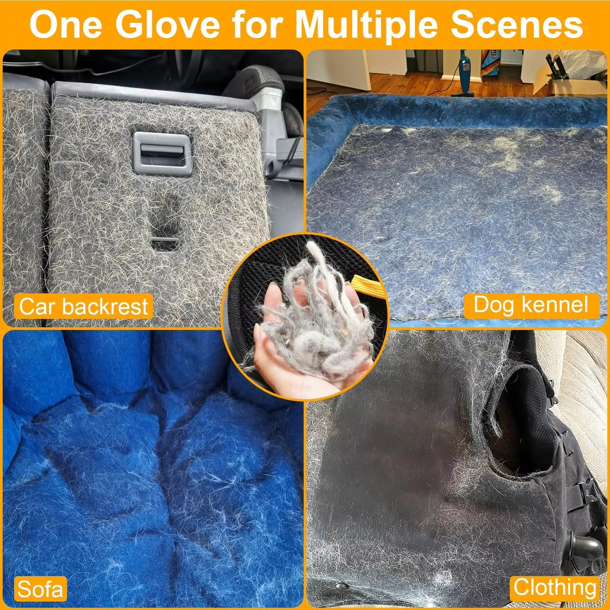Double-Sided Pet Hair Removal Grooming Gloves