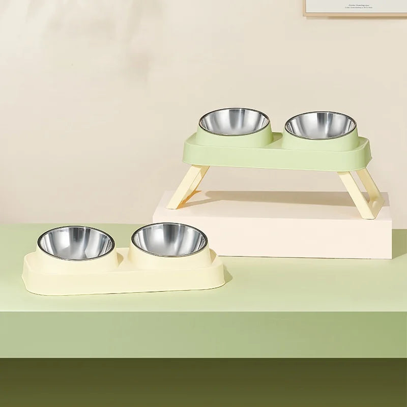 Foldable Elevated Dual Pet Feeder