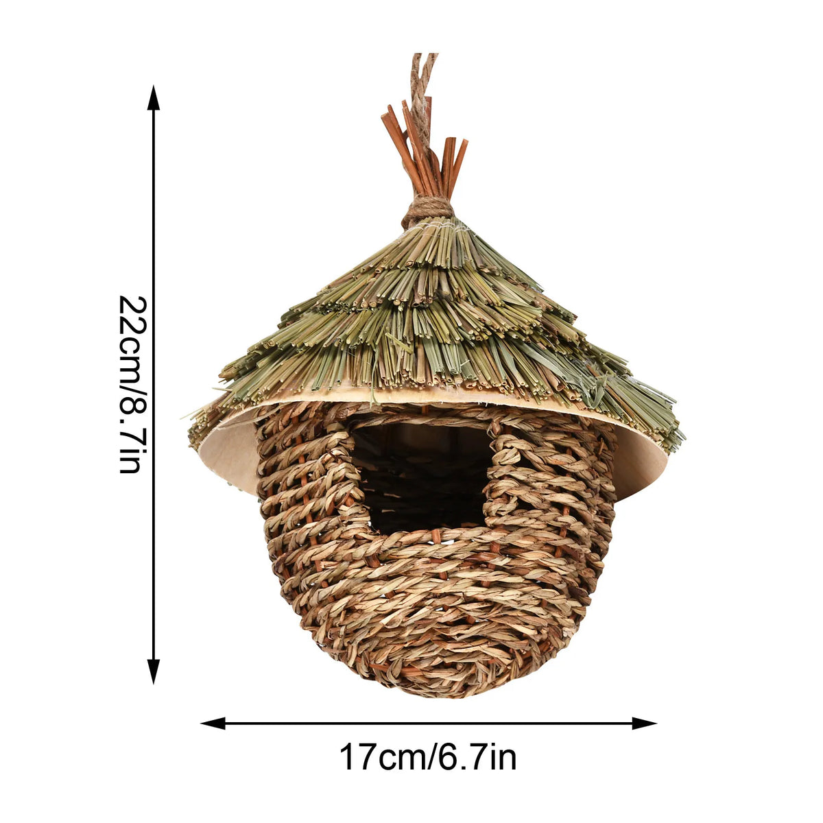 Woven Natural Grass Birdhouse Hideaway Decoration
