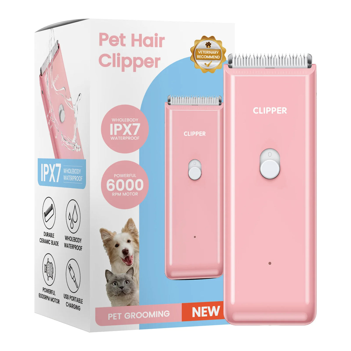 Silent Electric Pet Hair Trimmer for Cats and Dogs