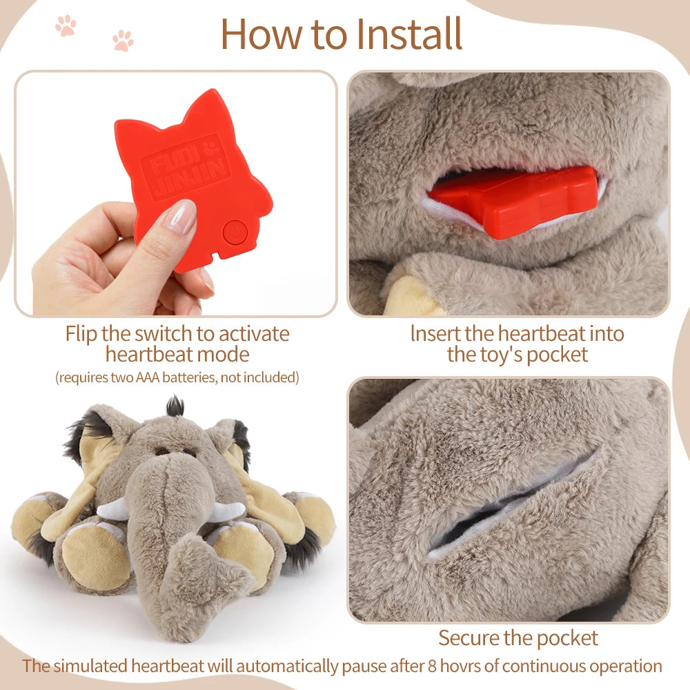 Heartbeat Plush Dog Toy for Behavioral Training