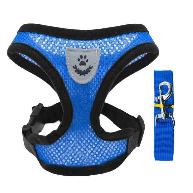 Adjustable Mesh Dog Vest and Leash Set for Small Pets