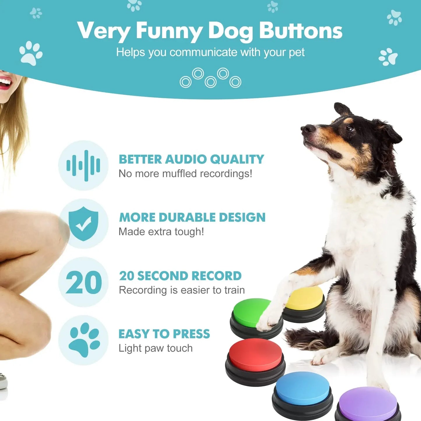 Recordable Dog Communication Training Buttons