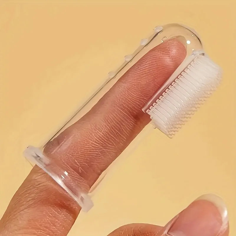 4-Piece Pet Finger Toothbrush Set for Dogs and Cats